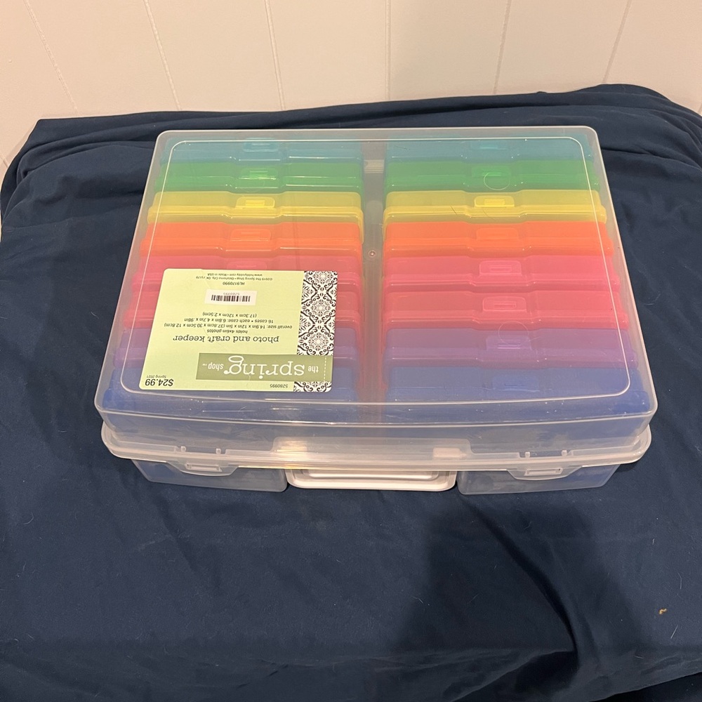 Plastic Storage Box with Multicolor Dividers